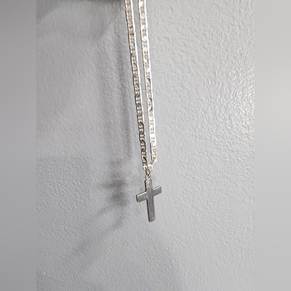 925 sterling diamond cut bracelet with removable 925 solid cross - Picture 6 of 8